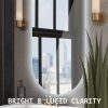 2 Set LED Wall Mirror Oval Anti-Fog Bathroom 45x100cm BLACK
