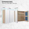 La Bella Bathroom Mirror Cabinet Wall Twin Door Shaving Storage – 75×72 cm, Oak