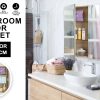 La Bella Bathroom Mirror Cabinet Wall Twin Door Shaving Storage – 75×72 cm, Oak