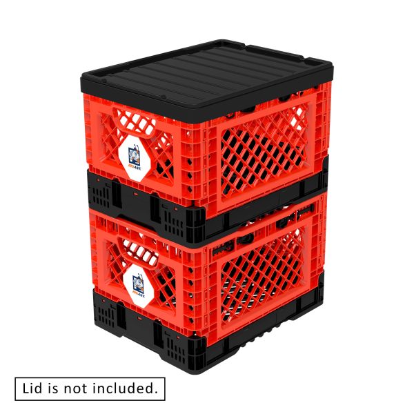 25L Smart Foldable Stackable Crate Tool Collapsible Storage Box – Red