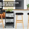 2X Wooden Bar Stool Dining Chair Fabric DARA 73cm BLACK