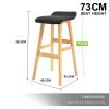 4X Wooden Bar Stool Dining Chair Fabric DARA 73cm BLACK
