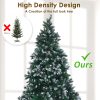 Home Ready 210cm 1290 tips Green Snowy Christmas Tree Xmas – 5ft, Pine Cones + Bauble Balls