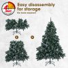 Home Ready 210cm 1290 tips Green Snowy Christmas Tree Xmas – 5ft, Pine Cones + Bauble Balls