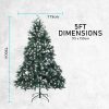 Home Ready 210cm 1290 tips Green Snowy Christmas Tree Xmas – 5ft, Pine Cones + Bauble Balls
