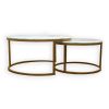 Nesting style Coffee Table – 60cm/40 cm, White and Champagne Gold