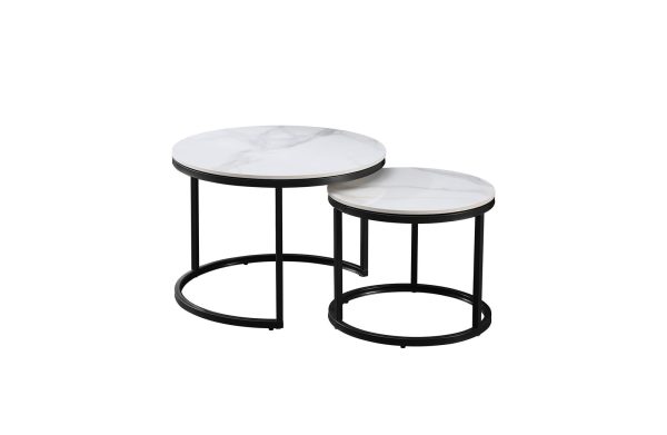 Nesting style Coffee Table – 60cm/40 cm, White and Black