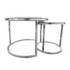 Nesting style Coffee Table – 60cm/40 cm, White and Silver