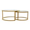 Nesting style Coffee Table – 80cm/60 cm, White and Champagne Gold