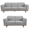 Dodworth Sofa Fabric Uplholstered Lounge Couch – Grey – 2 + 3 Seater