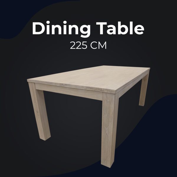Dining Table Solid Mt Ash Wood Home Dinner Furniture – White – 225x100x76 cm