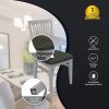 PU Seat Dining Chair Set of 2 Solid Ash Wood Dining Furniture – White