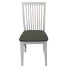 PU Seat Dining Chair Set of 2 Solid Ash Wood Dining Furniture – White