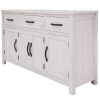 Buffet Table 158cm 4 Door 3 Drawer Solid Mt Ash Timber Wood – White