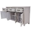 Buffet Table 158cm 4 Door 3 Drawer Solid Mt Ash Timber Wood – White