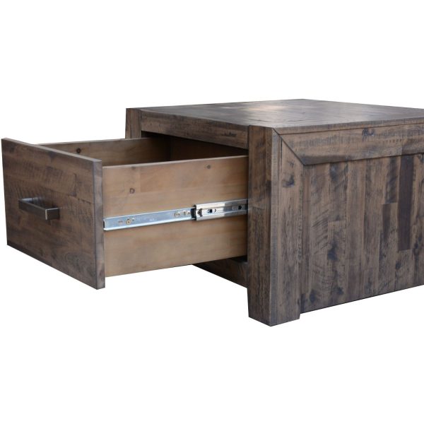 Granbury Lamp Sofa Table 60cm 1 Drawer Solid Acacia Timber Wood – Stone Grey
