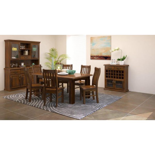 Dining Chair Set of 2 Solid Pine Wood Home Dinner Furniture – Dark Brown