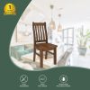 Dining Chair Set of 2 Solid Pine Wood Home Dinner Furniture – Dark Brown
