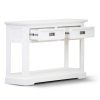 Laelia Console Hallway Entry Table 125cm Solid Acacia Timber Wood Coastal -White