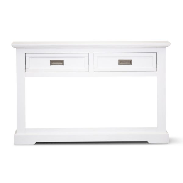 Laelia Console Hallway Entry Table 125cm Solid Acacia Timber Wood Coastal -White