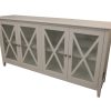 Daisy Buffet Table 180cm 4 Glass Door Solid Acacia Wood Hampton Furniture -White