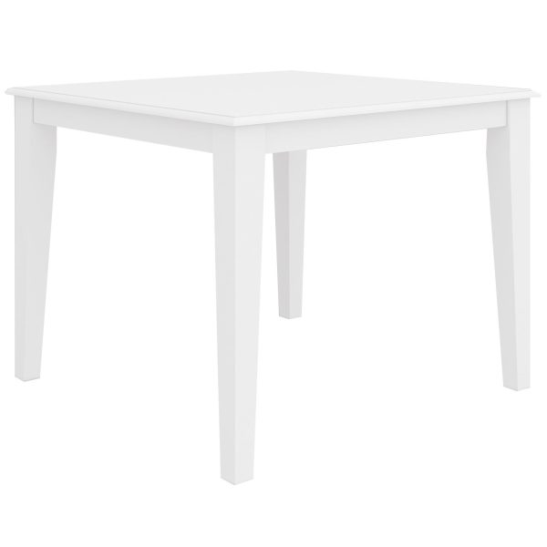Daisy Dining Table Solid Acacia Timber Wood Hampton Furniture – White – 100x100x77 cm