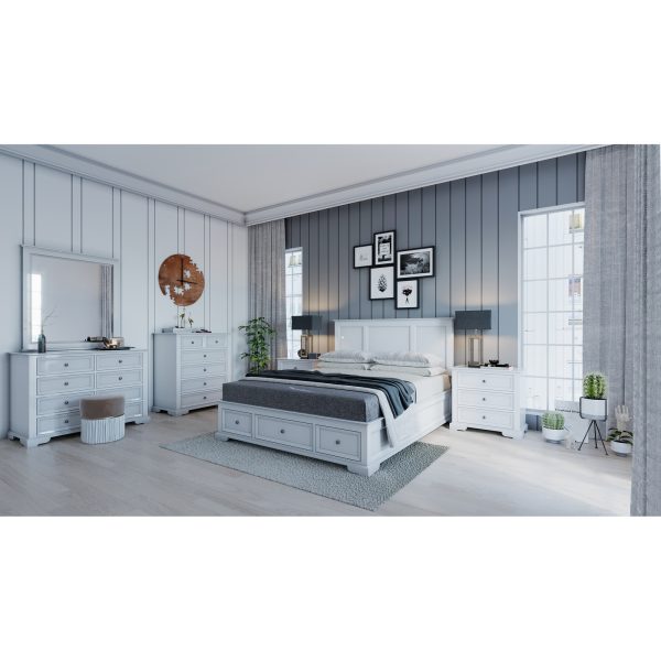 Dresser Mirror 8 Chest of Drawers Bedroom Timber Storage Cabinet – White