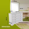 Dresser Mirror 8 Chest of Drawers Bedroom Timber Storage Cabinet – White