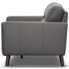 Norwell Genuine Leather Sofa Upholstered Lounge Couch – Gunmetal, 3 Seater