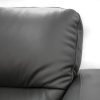 Norwell Genuine Leather Sofa Upholstered Lounge Couch – Gunmetal, 3 Seater