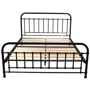 Amarillo Bed Size Metal Frame Platform Mattress Base – DOUBLE, Black