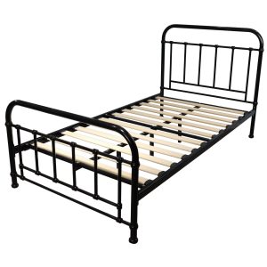 Amarillo Bed Size Metal Frame Platform Mattress Base – KING SINGLE, Black