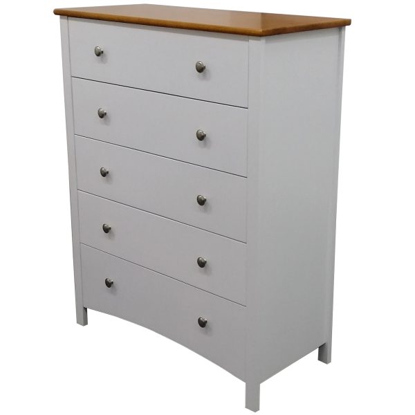 Lobelia 4pc Bed Suite Bedside Tallboy Bedroom Furniture Package – White – QUEEN