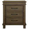 Seminole Bedside Tables 3 Drawers Storage Cabinet Shelf Side End Table – Rustic Grey