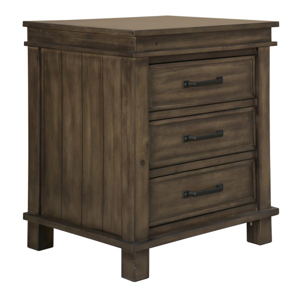 Seminole Bedside Tables 3 Drawers Storage Cabinet Shelf Side End Table – Rustic Grey