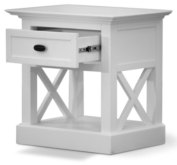 Beechworth Bedside Tables 1 Drawer Storage Cabinet Shelf Side End Table – White