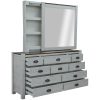 Erica Dresser Mirror Set 10 Chest of Drawers Acacia Timber Cabinet Brown White