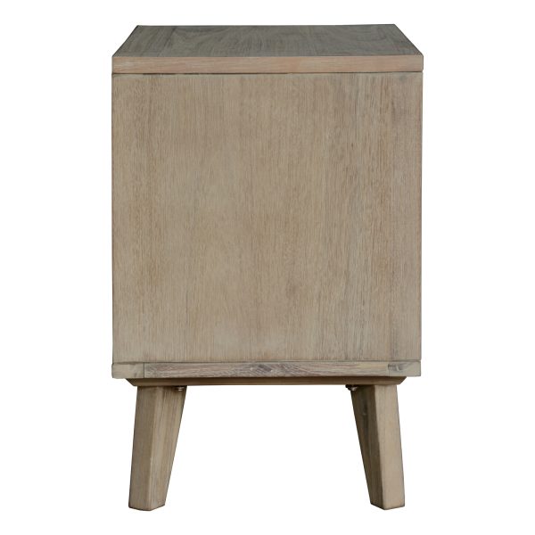 Bixby Bedside Nightstand 2 Drawers Storage Cabinet Shelf Side End Table – Brushed Smoke