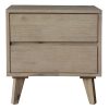 Bixby Bedside Nightstand 2 Drawers Storage Cabinet Shelf Side End Table – Brushed Smoke
