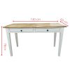 Lavasa Desk Table 140cm 2 Drawers Solid Mango Wood Modern Farmhouse Furniture