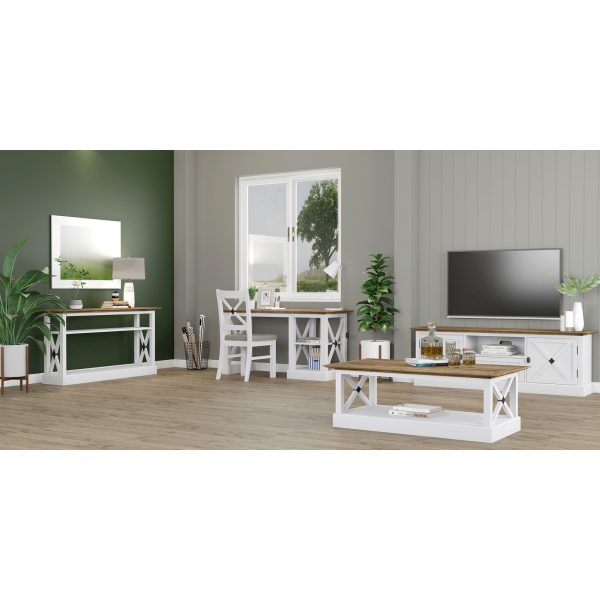 Beechworth Study Computer Desk 150cm Office Executive Table Pine Wood – Grey