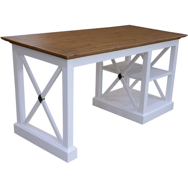 Beechworth Study Computer Desk 150cm Office Executive Table Pine Wood – Grey