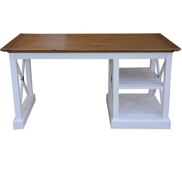 Beechworth Study Computer Desk 150cm Office Executive Table Pine Wood – Grey