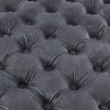 Cosmos Tufted Velvet Fabric Round Ottoman Footstools – Grey