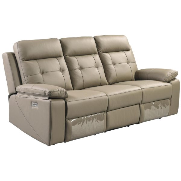 Epping Electric Recliner Sofa Genuine Leather Home Theater Lounge – 3 Seater