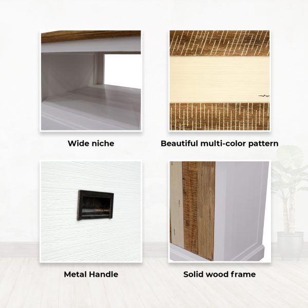 Coffee Table 120cm 1 Drawer Solid Acacia Timber Wood – Multi Color