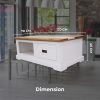 Coffee Table 120cm 1 Drawer Solid Acacia Timber Wood – Multi Color