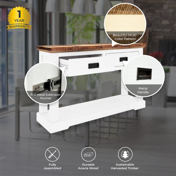 Console Hallway Entry Table 125cm Solid Acacia Timber Wood – Multi Color