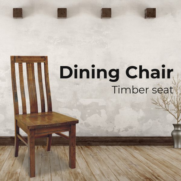 Birdsville Dining Chair Set of 2 Solid Mt Ash Wood Dining Furniture – Brown