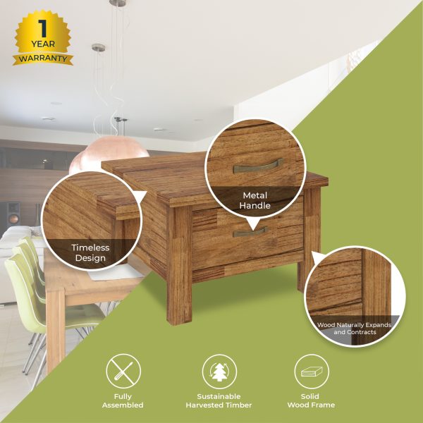 Korora Lamp Table 70cm Coffee Side Laptop Desk Bedside Sofa End – Brown